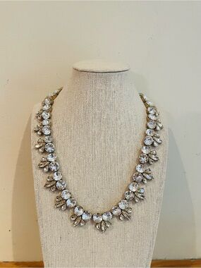 J. Crew Crystal Leaf  Statement Necklace Blogger Fav